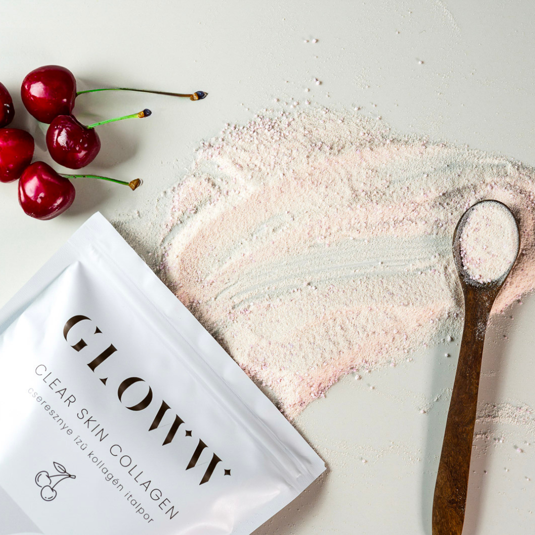 GLOWW Collagen italpor élőflórával – 3 havi csomag cseresznye (3×260g)