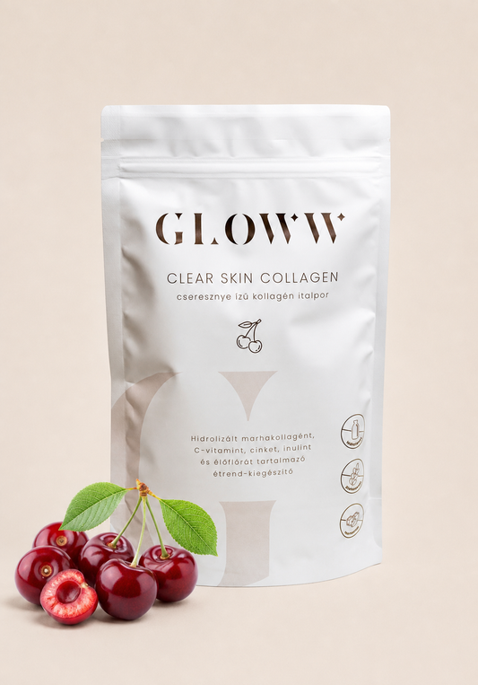 GLOWW Collagen italpor élőflórával - cseresznye ízű (260 g)