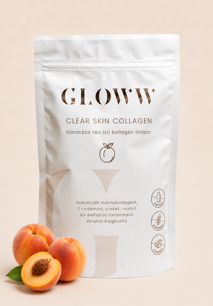GLOWW Collagen italpor élőflórával – Barackos tea ízű (260g)